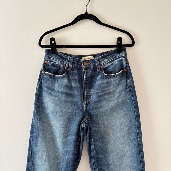 Madewell Low-Slung Baggy Jeans Moffat Wash Cotton Denim Wide Leg Dark Wash - Picture 3 of 7